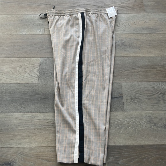 Nine West Plaid Pull-on Wide Leg MidRise Elastic Drawstring Waist Trouser Pant1X - Picture 5 of 8